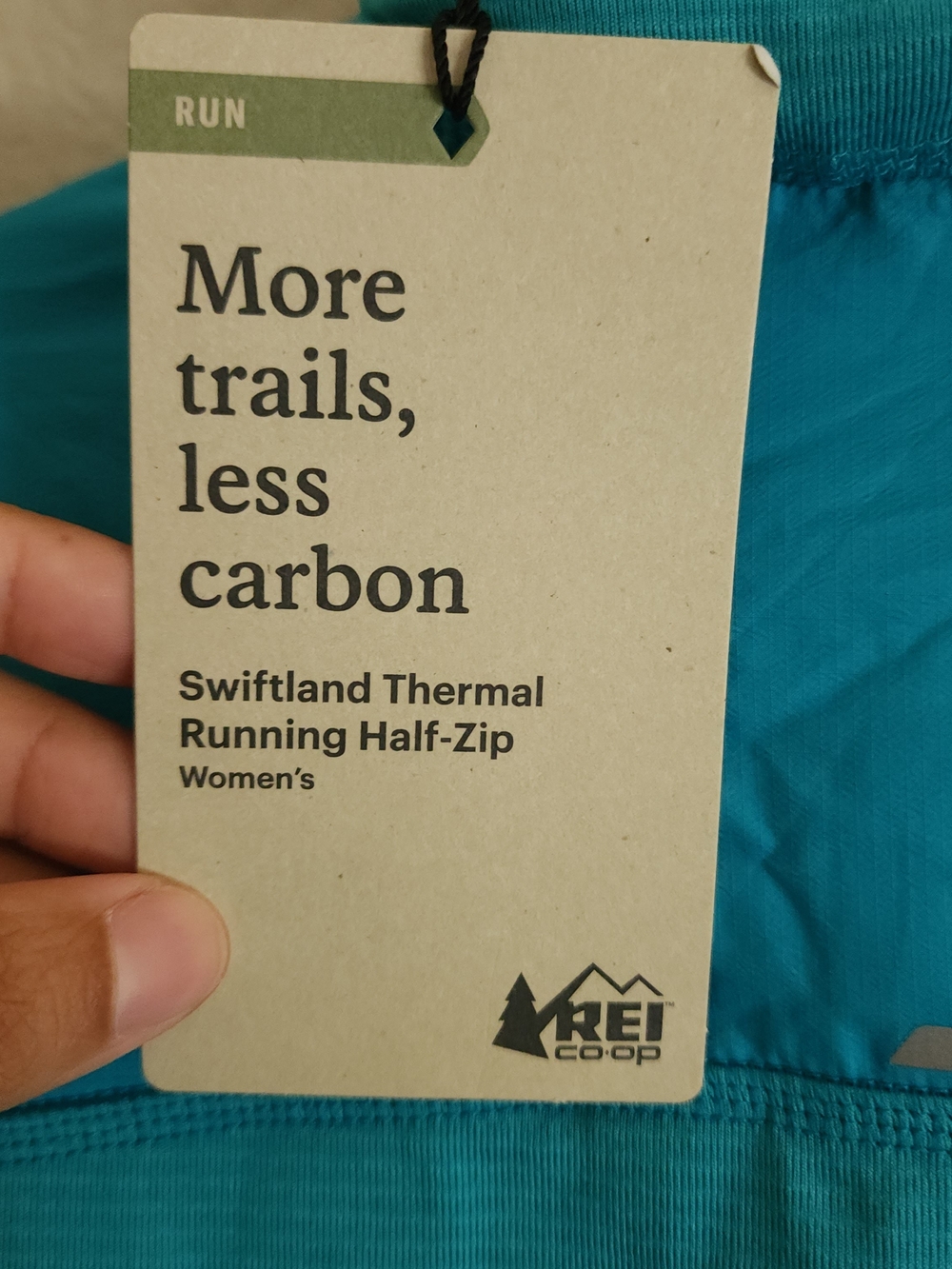 NWT REI Co-op Swiftland Thermal Running Half Zip Aero Blue Medium - Picture 10 of 10
